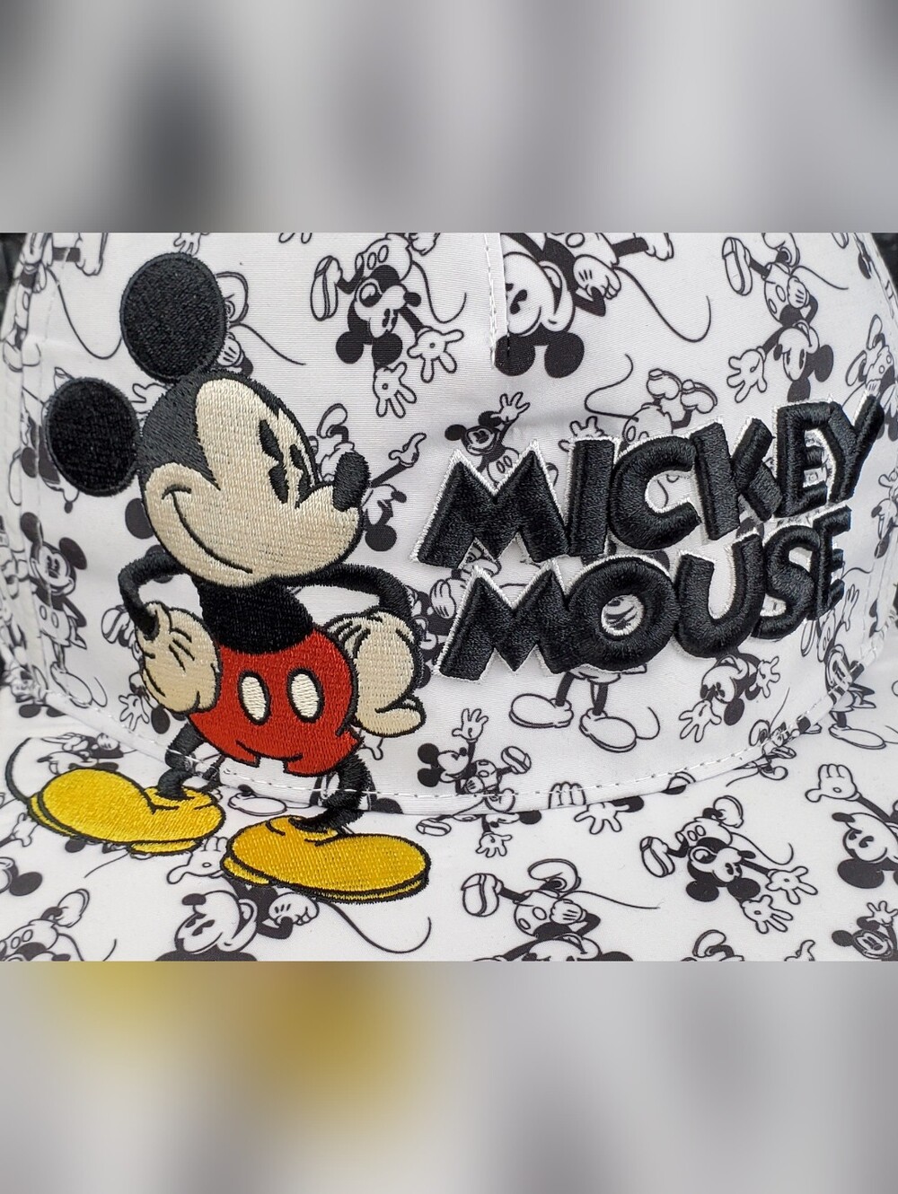 Disney Parks Adult Mickey Mouse AOP All Over Print Embroidered Cap Hat - GUC